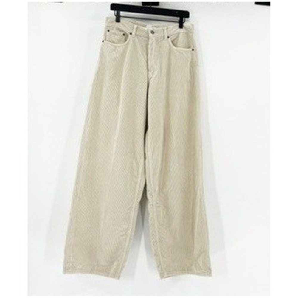 Haikure Bethany Wide Leg Corduroy Pants Beige Cotton Made in Italy NWT - Picture 4 of 7